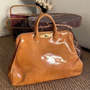 Roberta di Camerino Large Doctor’s Bag in Camel Patent Leather